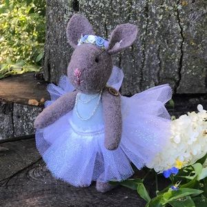 Heirloom cottagecore Hand crafted stuffed bunny rabbit